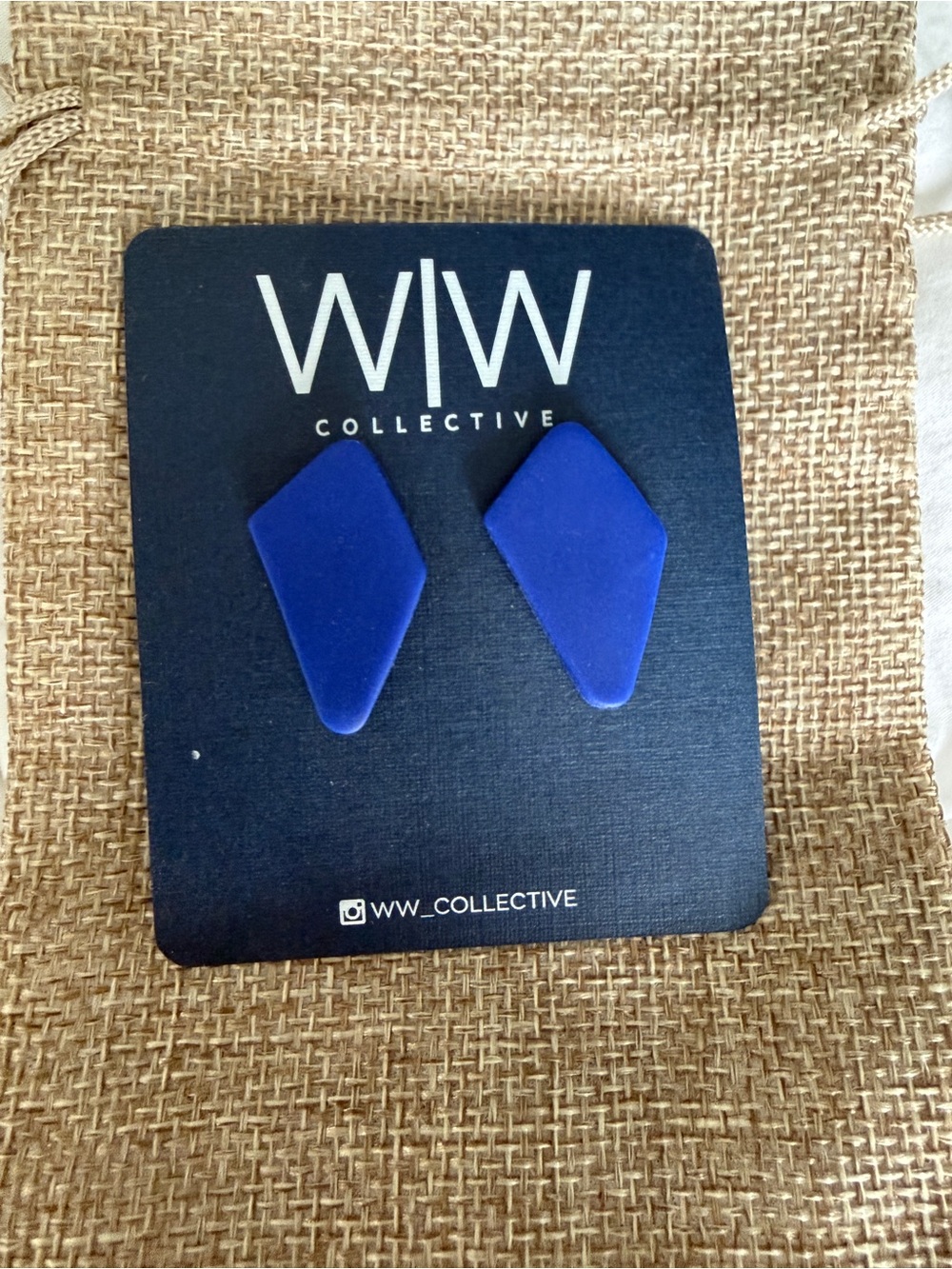 Cobalt Geometric Stud Earrings
